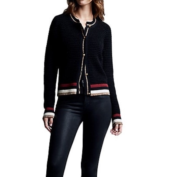 L'Agence Archer Metallic Tipped Cardigan - Picture 4 of 12